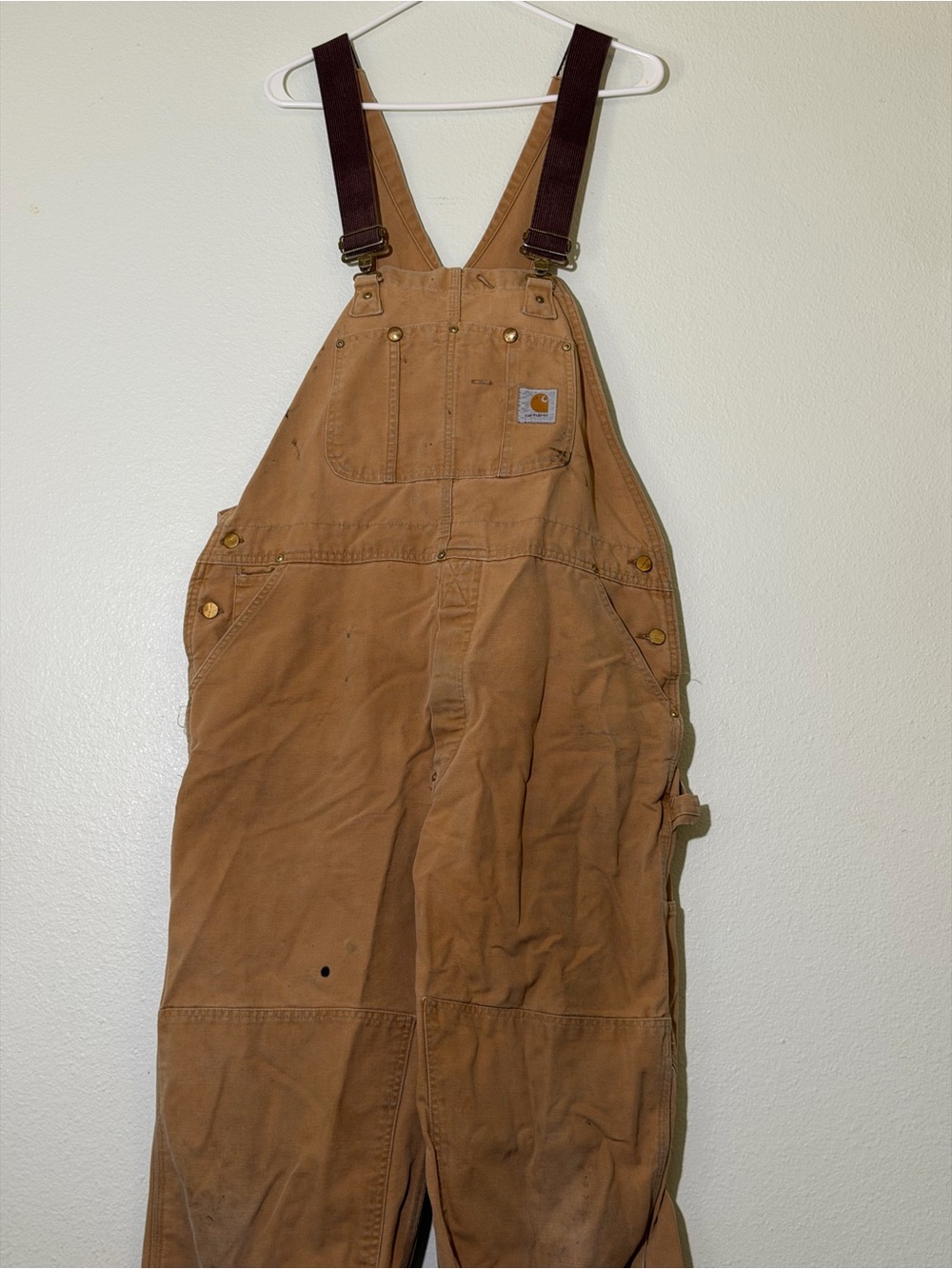 Vintage Carhartt Bib Overalls Men's 40X30 Insulated Double Knee Distressed USA